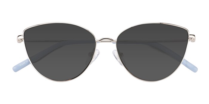 Shiny Silver Tanvi -  Metal Sunglasses