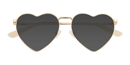 Unisex s heart Gold Metal Prescription sunglasses - Eyebuydirect s Wonderful