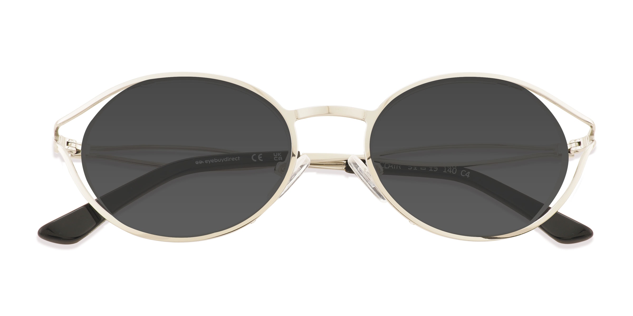 Female s oval Silver Metal Prescription sunglasses - Eyebuydirect s St Clair 49$