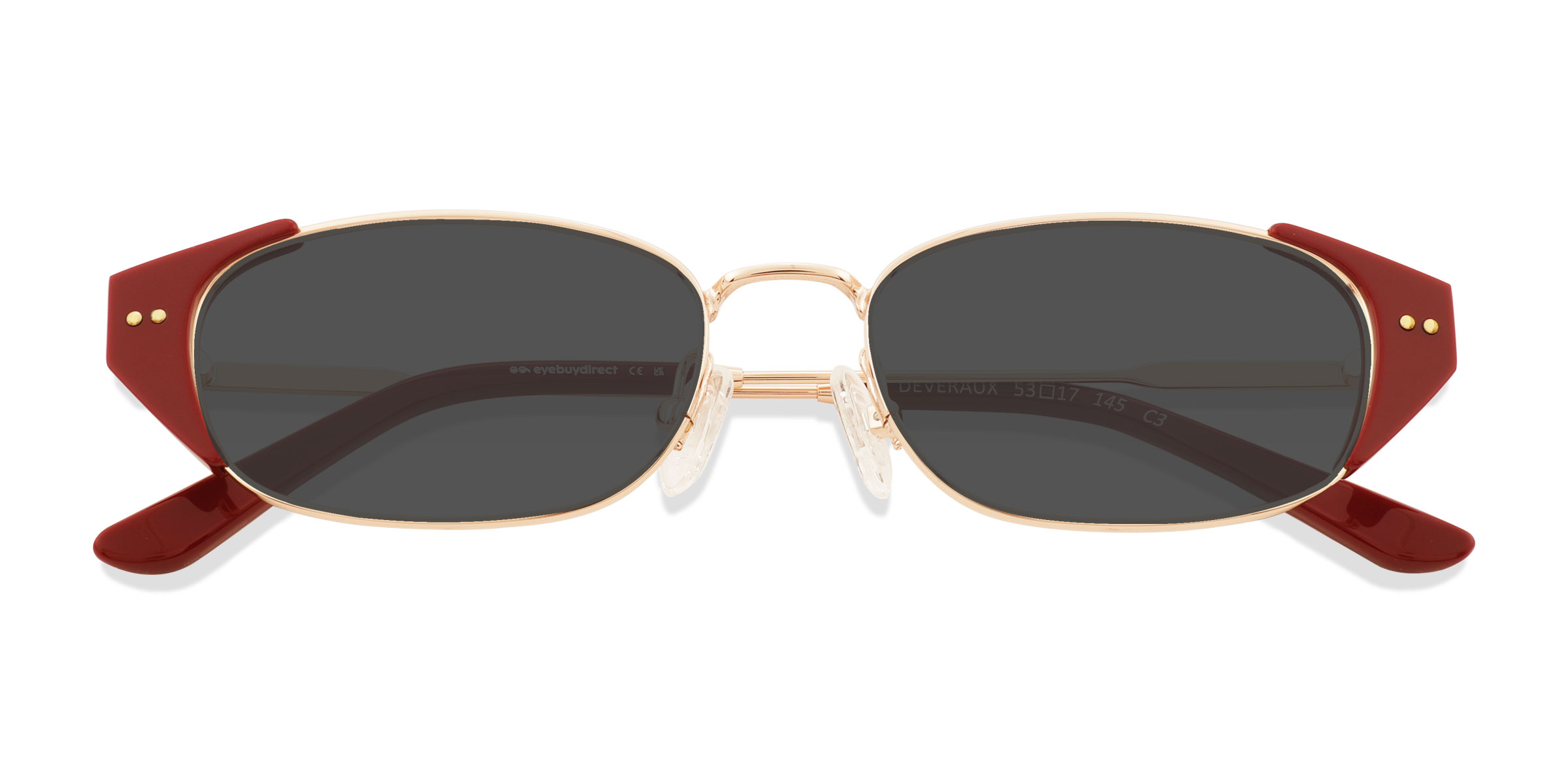 Female s oval Gold Red Metal Prescription sunglasses - Eyebuydirect s Deveraux