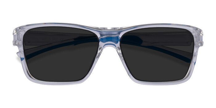 Clear & Blue Win -  Plastic Sunglasses