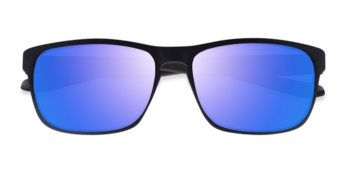 Kick - Rectangle Matte Blue Gray Frame Sunglasses For Men | Eyebuydirect