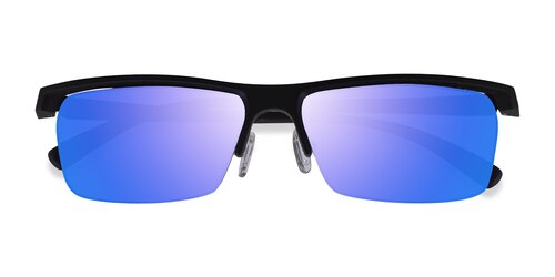 Male S Rectangle Matte Black Plastic Prescription Sunglasses - Eyebuydirect S Turnover