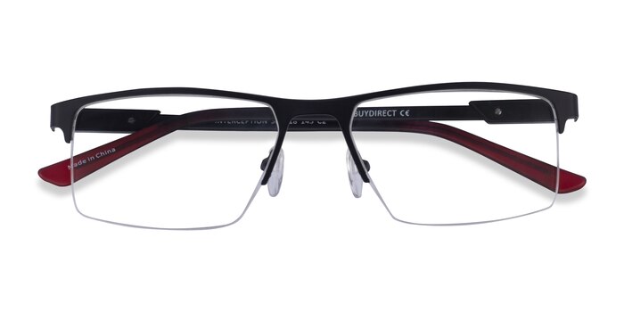 Black  Red Interception -  Metal Eyeglasses