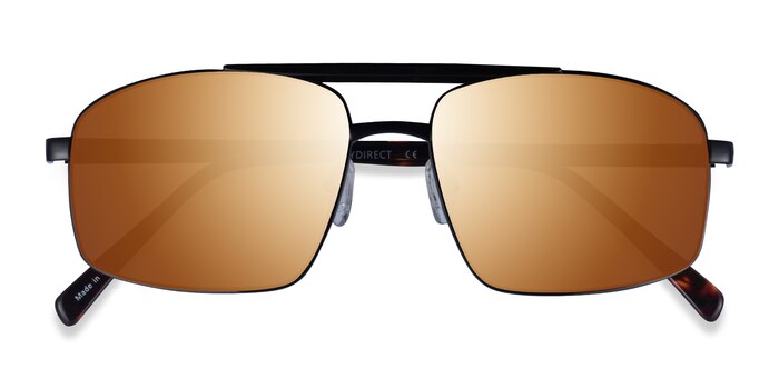 Punt - Rectangle Black Tortoise Frame Sunglasses For Men | Eyebuydirect