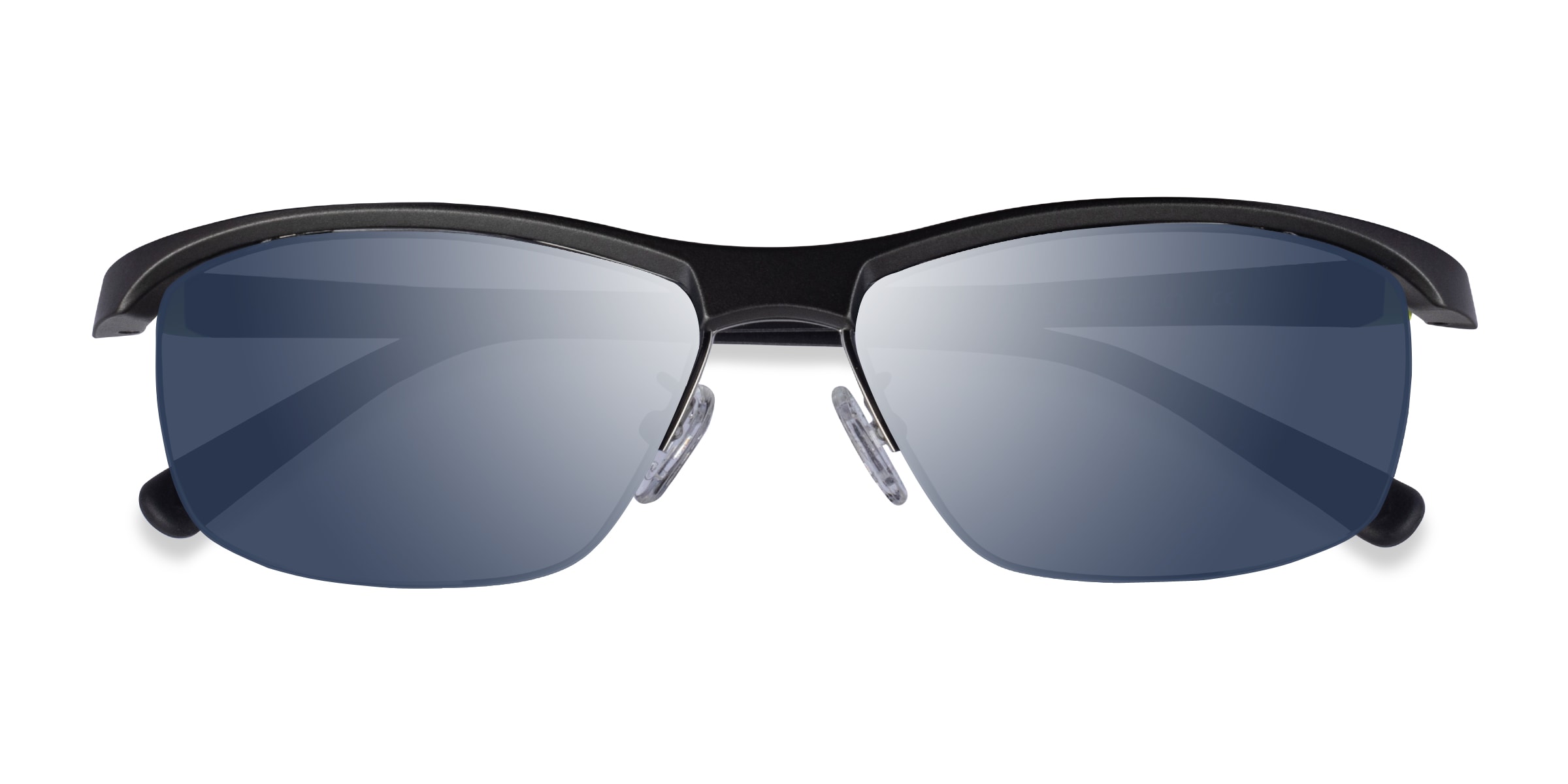 Yard - Rectangle Matte Gray Black Frame Sunglasses For Men