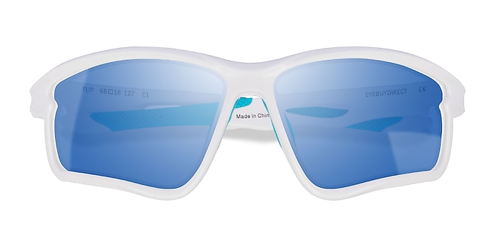 White Flip -  Plastic Sunglasses