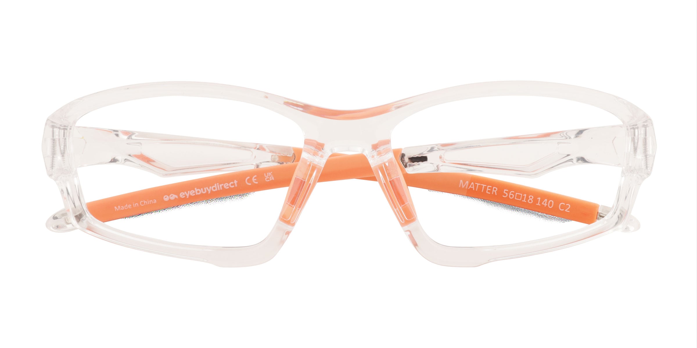Matter Rectangle Clear Orange Full Rim Eyeglasses |