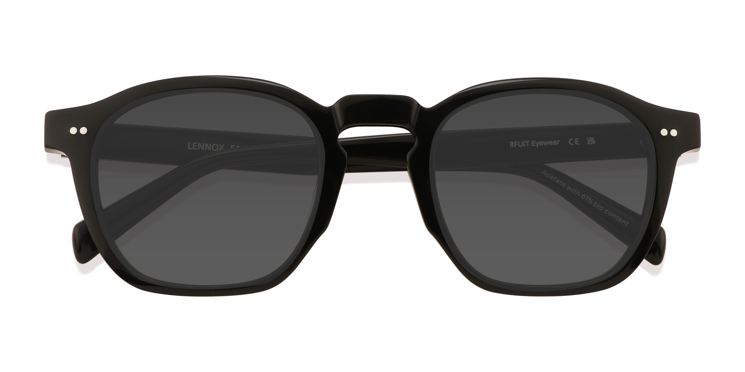 Lennox - Square Black Frame Prescription Sunglasses | Eyebuydirect