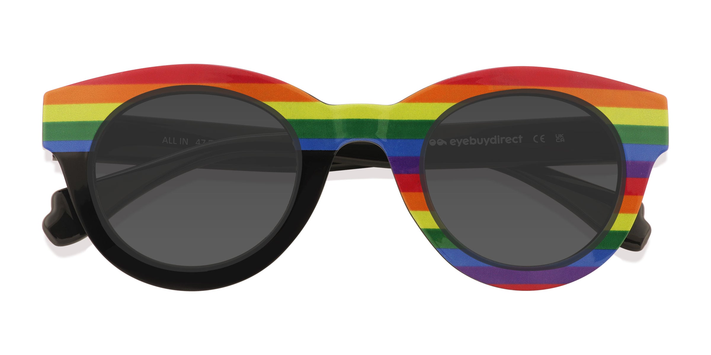 Unisex s round Striped Rainbow Plastic Prescription sunglasses - Eyebuydirect s All In
