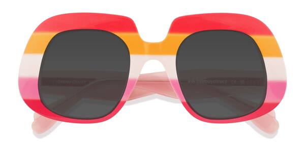 Striped Red Dream Chaser -  Plastic Sunglasses