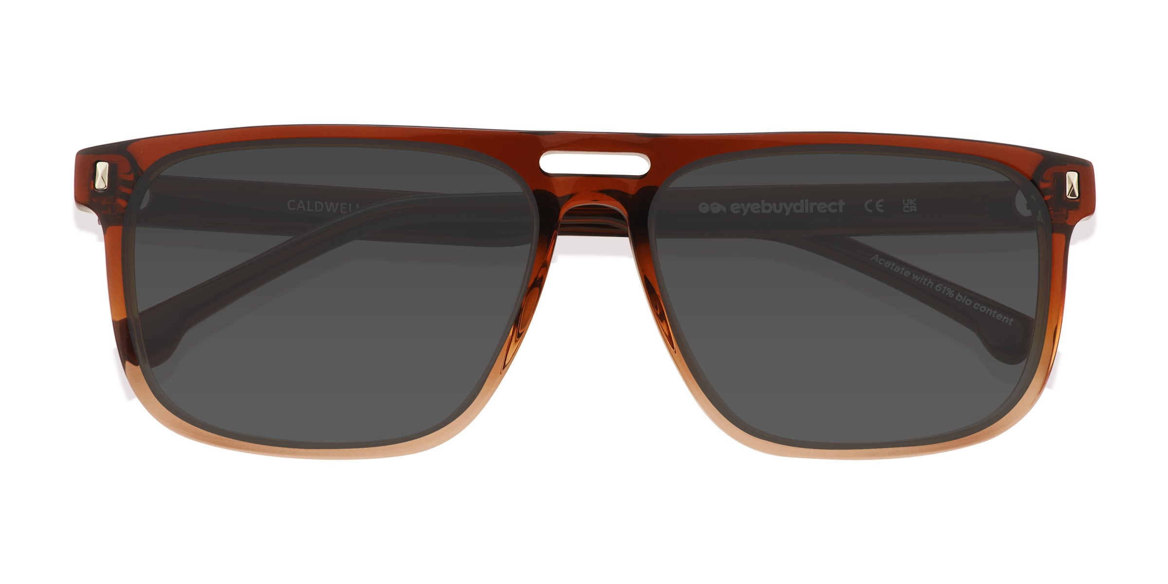Unisex s square Gradient Brown AcetateEco Friendly Prescription sunglasses - Eyebuydirect s Caldwell 53$