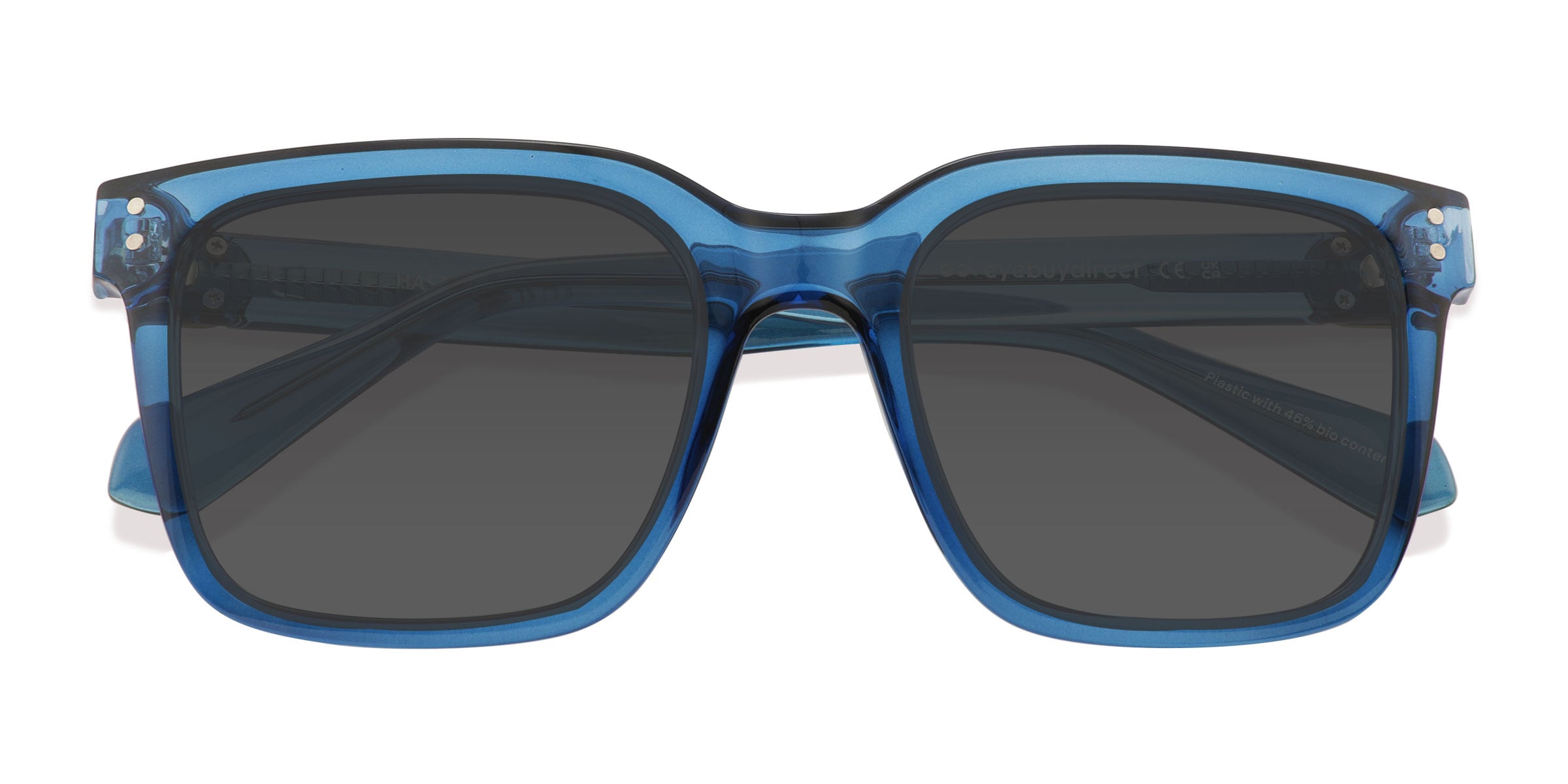 Unisex s square Blue Eco FriendlyPlastic Prescription sunglasses - Eyebuydirect s Hastings 73$