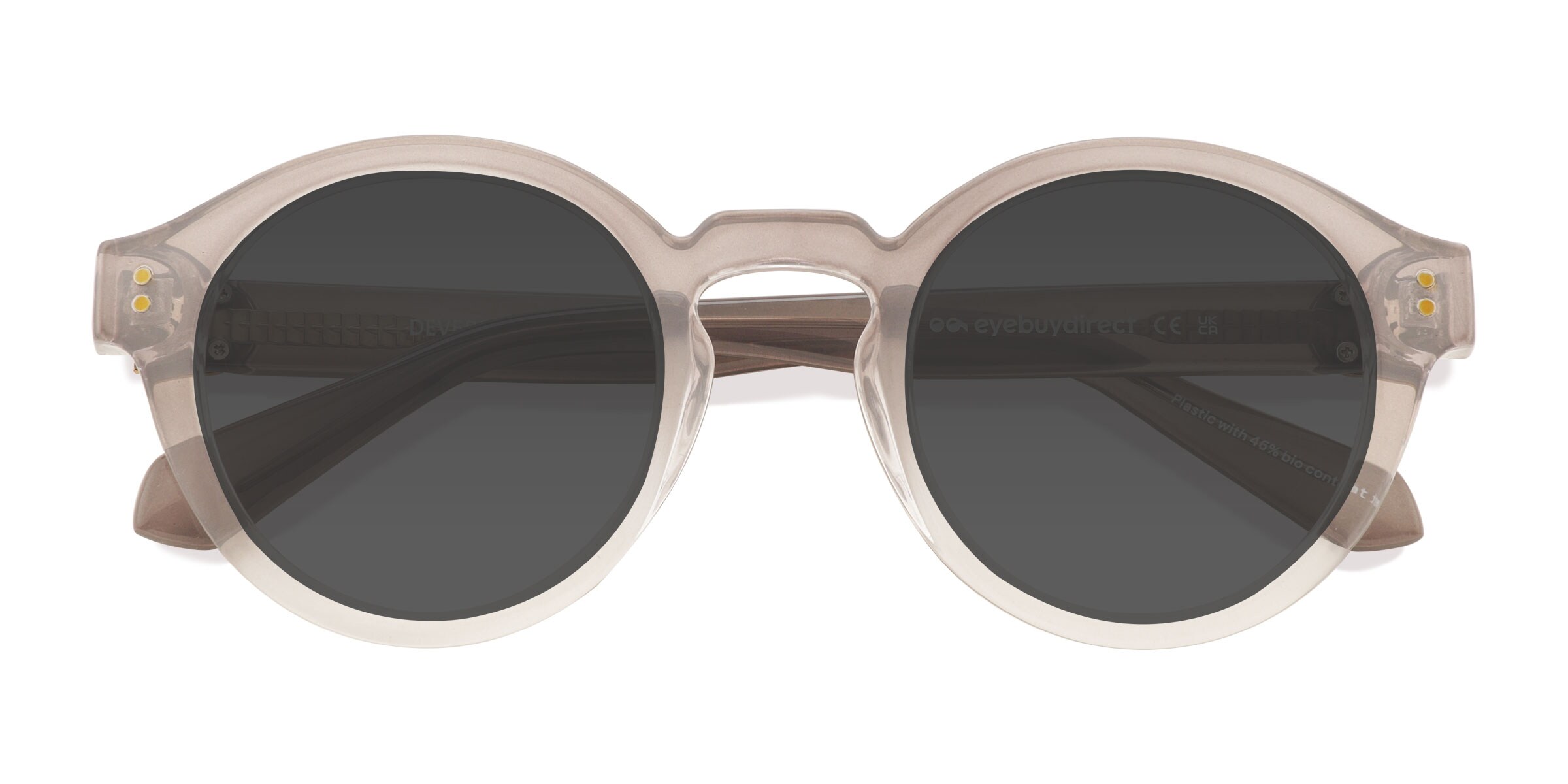 Unisex s round Gradient Gray Clear Eco FriendlyPlastic Prescription sunglasses - Eyebuydirect s Devereux 73$