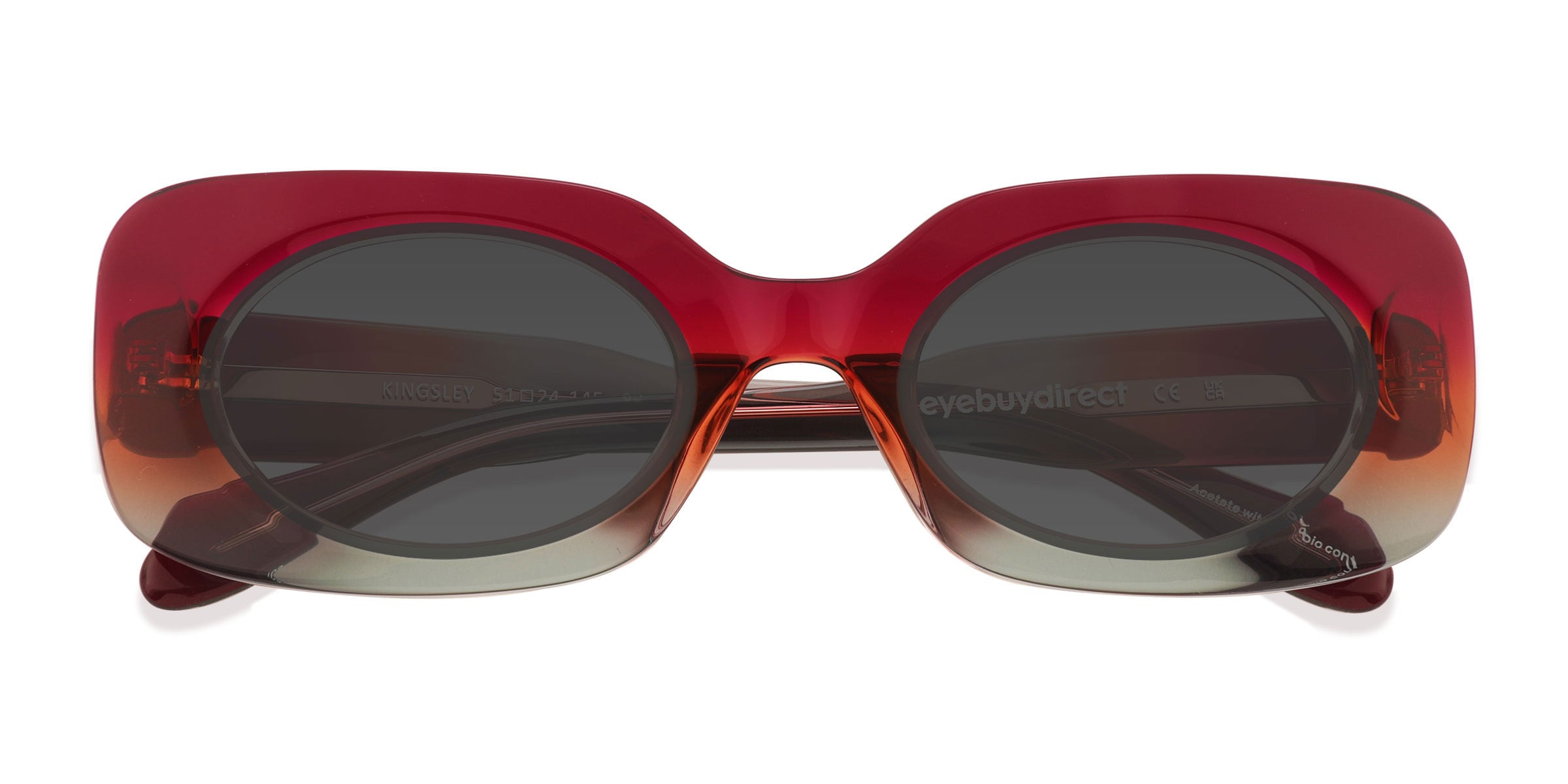 Female s rectangle Gradient Red Blue AcetateEco Friendly Prescription sunglasses - Eyebuydirect s Kingsley 66$