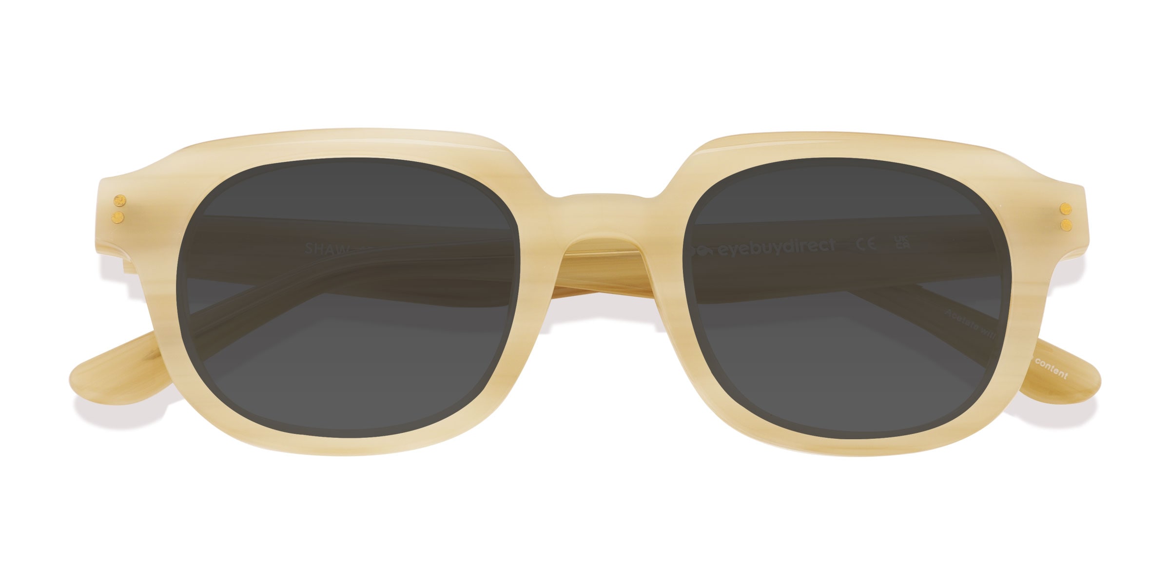 Unisex s square Striped Cream AcetateEco Friendly Prescription sunglasses - Eyebuydirect s Shaw 56$