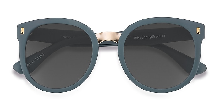 Matte Green Vedette -  Plastic, Metal Sunglasses