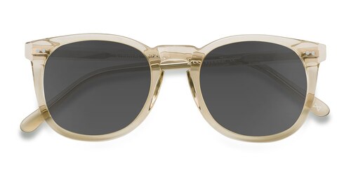 Female S Square Champagne Acetate Prescription Sunglasses - Eyebuydirect S Ethereal