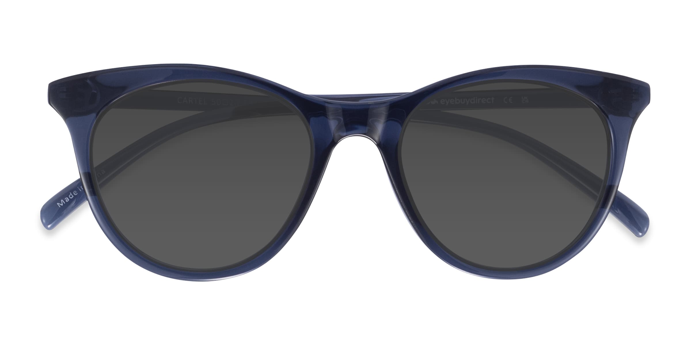 Cartel - Cat Eye Clear Navy Frame Sunglasses For Women |