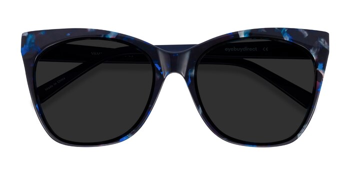 Blue Floral Vamp -  Acetate Sunglasses