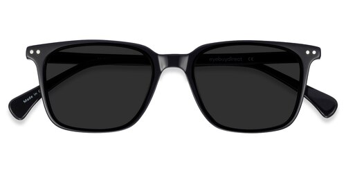 Unisex S Rectangle Black Acetate Prescription Sunglasses - Eyebuydirect S Luck