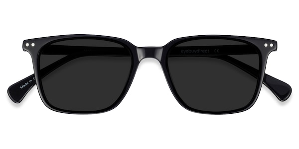 Luck - Rectangle Black Frame Prescription Sunglasses | Eyebuydirect