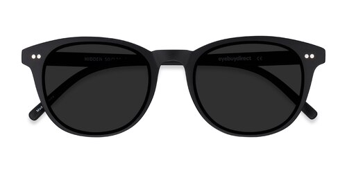 Unisex S Oval Black Plastic Prescription Sunglasses - Eyebuydirect S Hidden