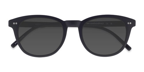 Unisex S Oval Black Plastic Prescription Sunglasses - Eyebuydirect S Hidden