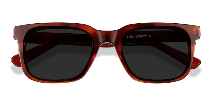 Riddle - Rectangle Tortoise Frame Sunglasses For Men | EyeBuyDirect