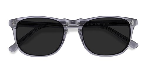 Male S Rectangle Gray Acetate Prescription Sunglasses - Eyebuydirect S Wave