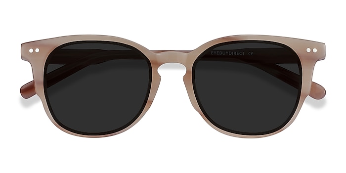 Brown Striped Emilie -  Acetate Sunglasses