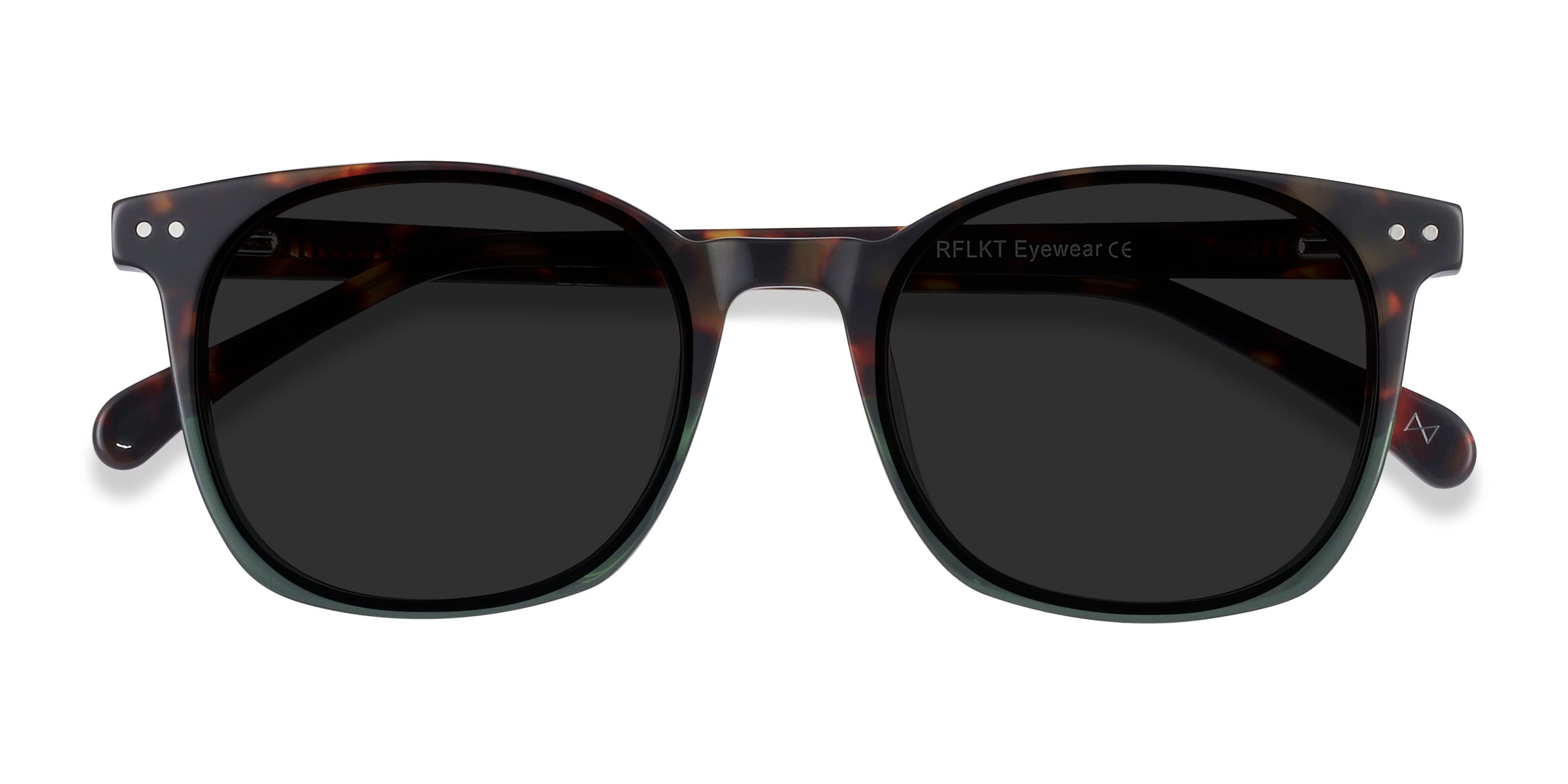 Unisex s square Tortoise Green Acetate Prescription sunglasses - Eyebuydirect s Soleil