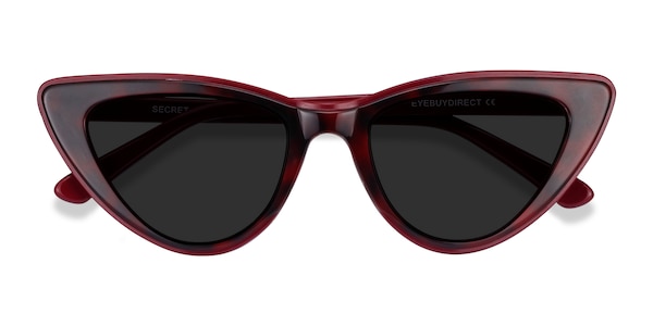 Secret - Cat Eye Burgundy Tortoise Frame Sunglasses For Women ...