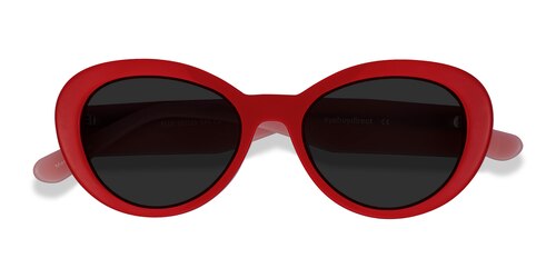 Female S Oval Red & Pink Acetate Prescription Sunglasses - Eyebuydirect S Elle