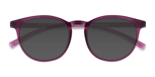 Unisex S Round Cassis Plastic Prescription Sunglasses - Eyebuydirect S Deja Vu