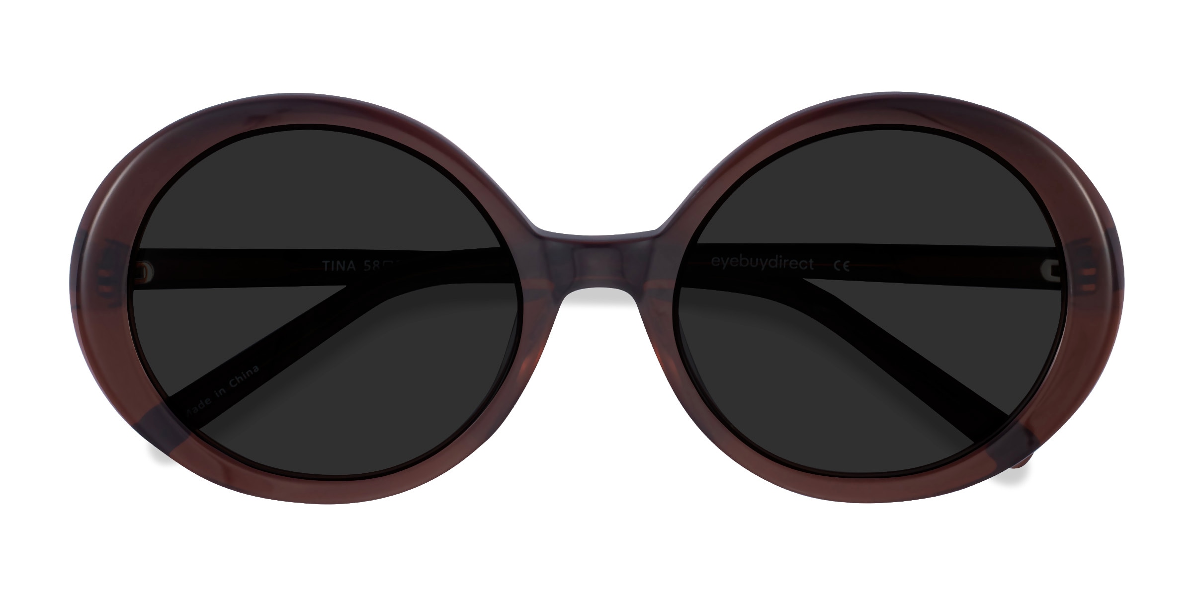 Tina - Oval Coffee Frame Sunglasses For Women | Eyebuydirect