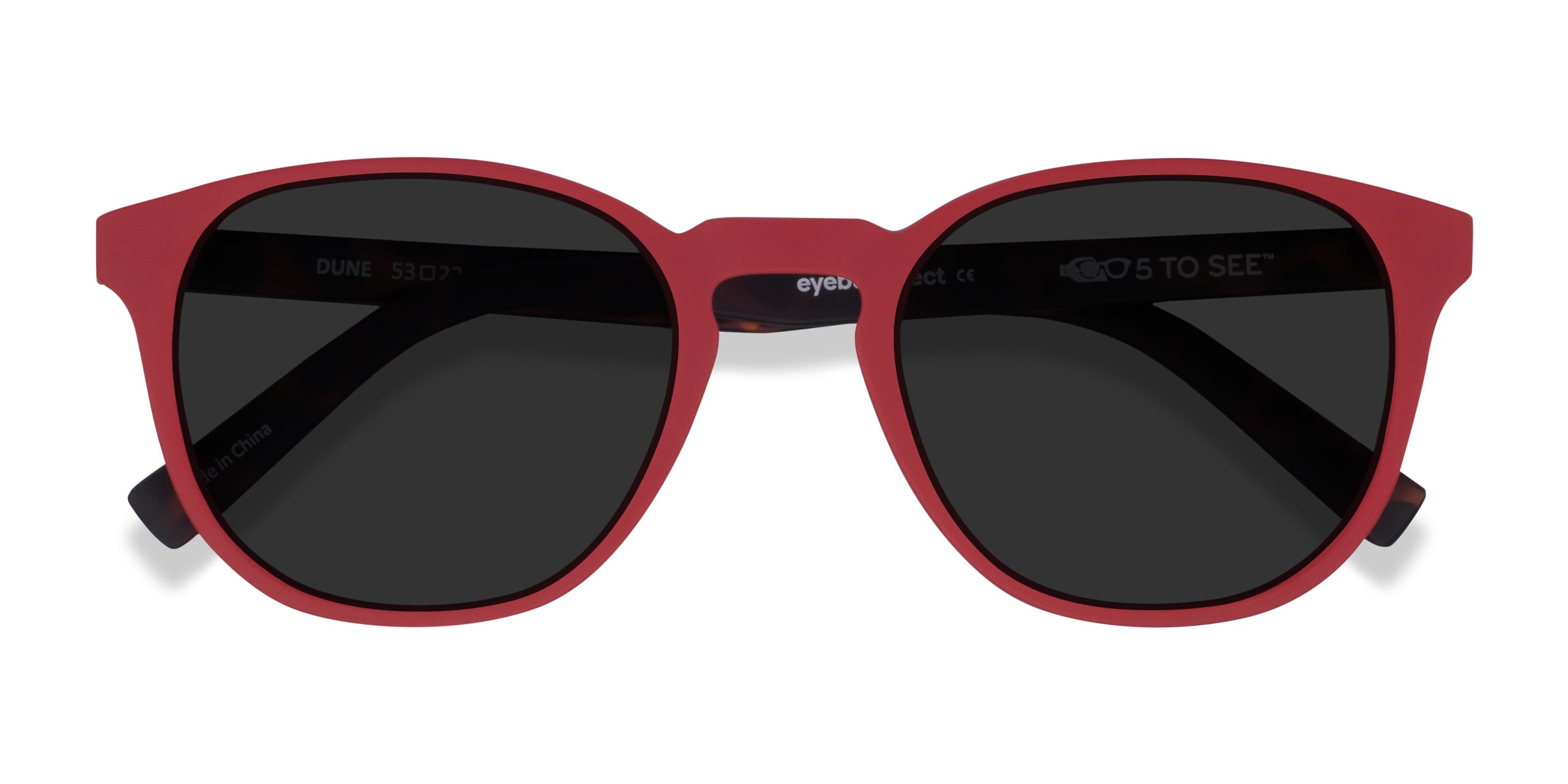 Female s round Crimson & Warm Tortoise Plastic Prescription sunglasses - Eyebuydirect s Dune