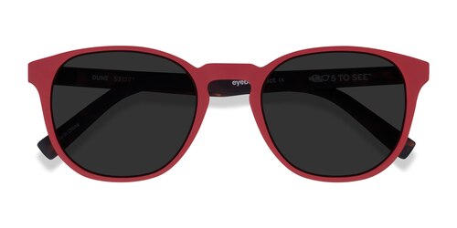 Female S Round Crimson & Warm Tortoise Eco Friendly,Plastic Prescription Sunglasses - Eyebuydirect S Dune