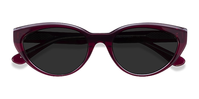 Clear Burgundy Palm Beach -  Acetate Sunglasses