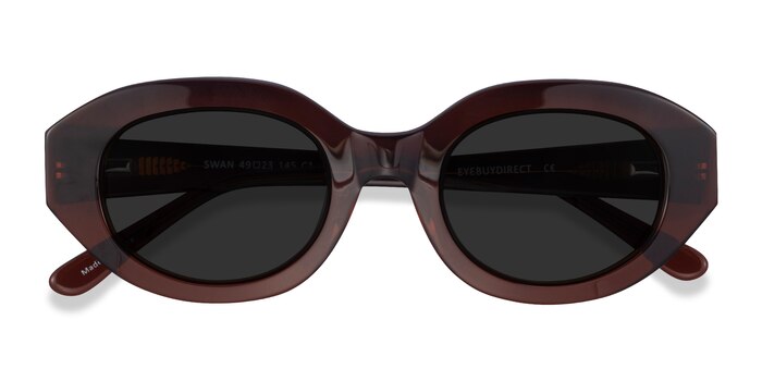 Clear Brown Swan -  Acetate Sunglasses