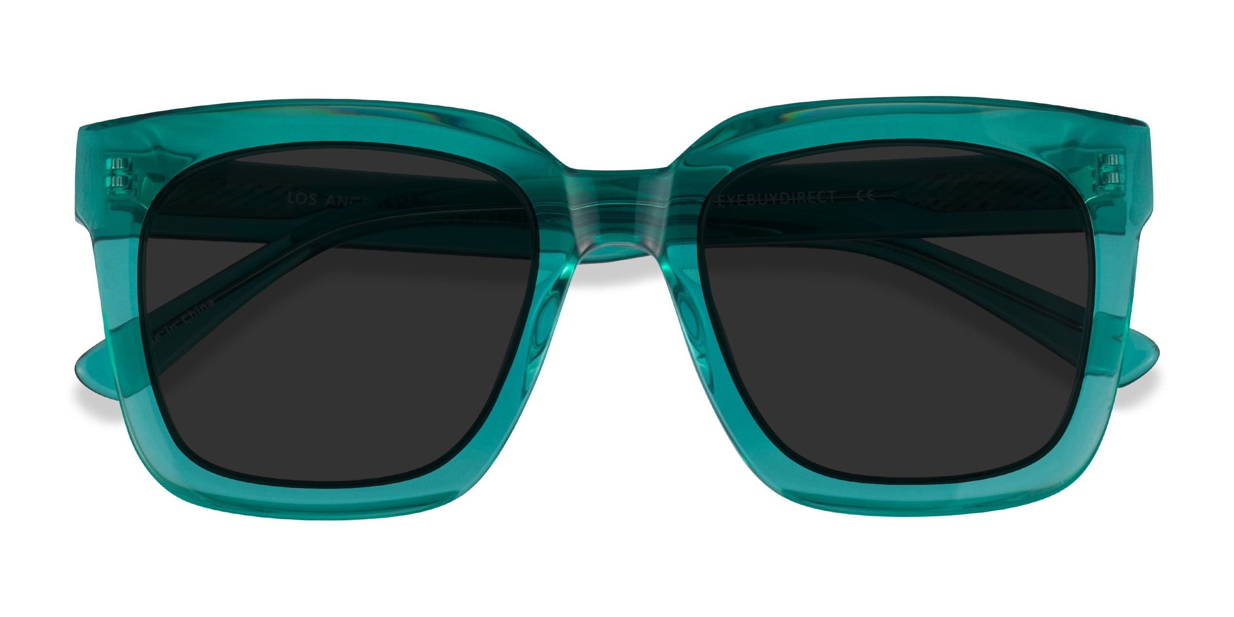 Los Angeles - Square Clear Green Frame Prescription Sunglasses 