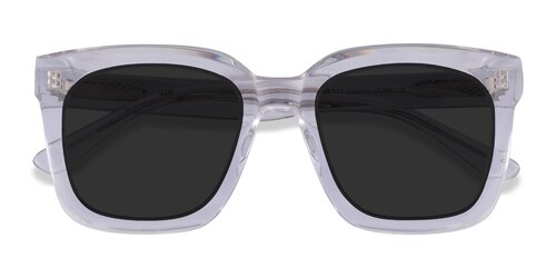 Unisex S Square Clear Acetate Prescription Sunglasses - Eyebuydirect S Los Angeles