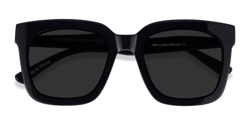 Unisex S Square Black Acetate Prescription Sunglasses - Eyebuydirect S Los Angeles