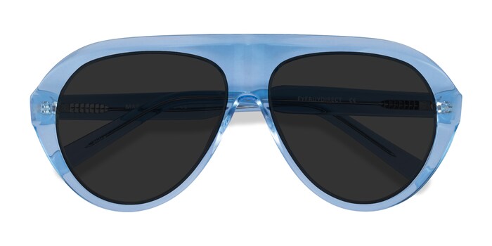 Clear Blue aviator Acetate sunglasses Online - Full-Rim - Map - 1.6 Basic Tint Lenses