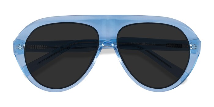 Clear Blue Map -  Acetate Sunglasses