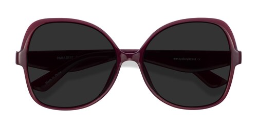 Female S Horn Burgundy Plastic Prescription Sunglasses - Eyebuydirect S Paradise
