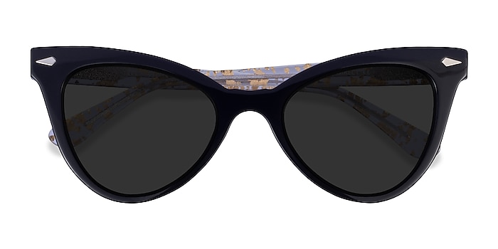 Black Clear Gold Take -  Acetate Sunglasses