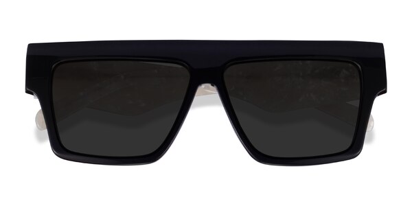 Starship - Rectangle Black White Frame Sunglasses For Men | EyeBuyDirect