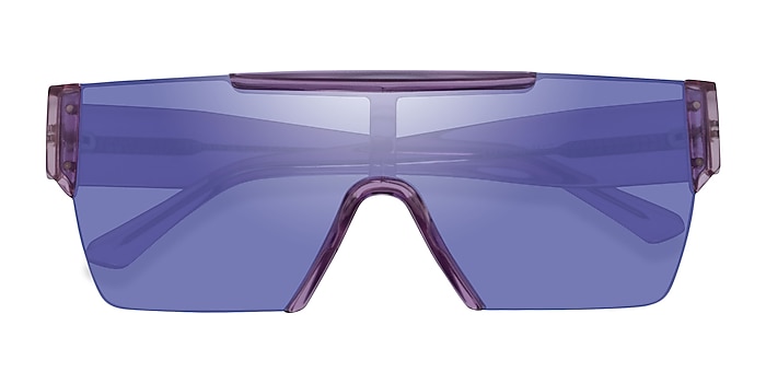 Clear Purple Striata -  Plastic Sunglasses