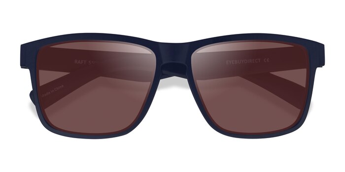 Navy Brown Raft -  Plastic Sunglasses